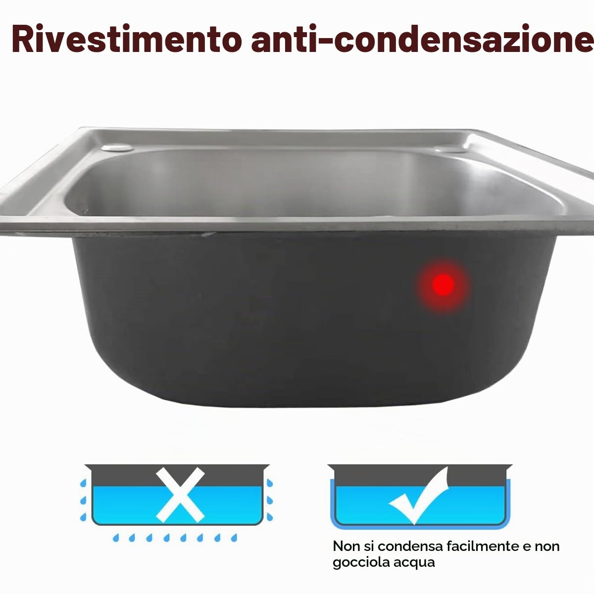 Lavello da cucina in acciaio inox,Lavandino cucina argento,Lavello Cucina 1 Vasca,Lavello da incasso,Lavabo cucina Piccolo con filtro di scarico,38x33 cm a 60x45 cm(38x33x15 cm)