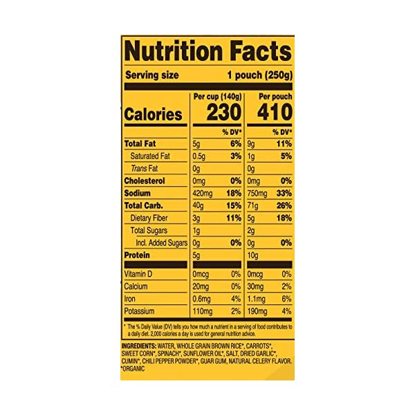 Tasty Bite Organic Brown Rice Garlic, 8.8 Ounce, Pack of 6, Ready to Eat, Microwavable, Gluten-Free Garlicky Rice