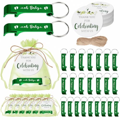 50 Set Baby Shower Bottle Opener Favors for Guest Beer Opener Keychain