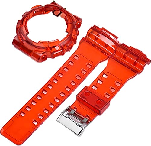 G-SHOCK カスタム ga100 ga110 ga120 gd100 gd110 gd120系用 互換 ベゼル ベルトバンドセット (レッド)