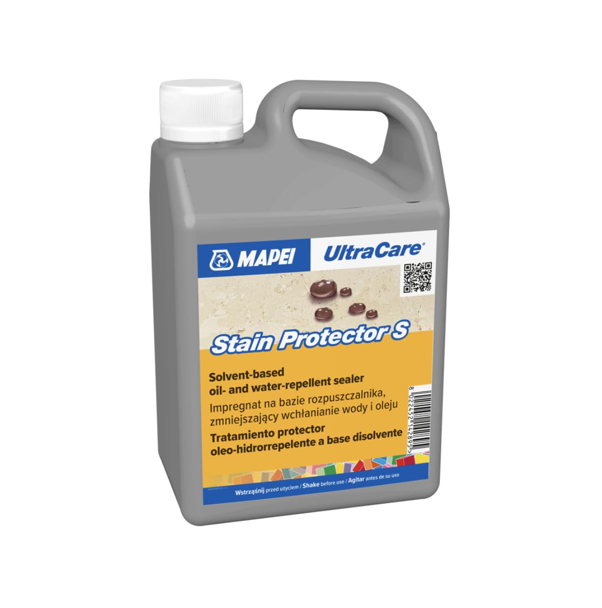 Mapei UltraCare Stain Protector S - 1L Solvent-Based Oil & Water Repellent - Natural Effect Sealer for Polished Porcelain & Natural Stone - Quick Drying Invisible Protection