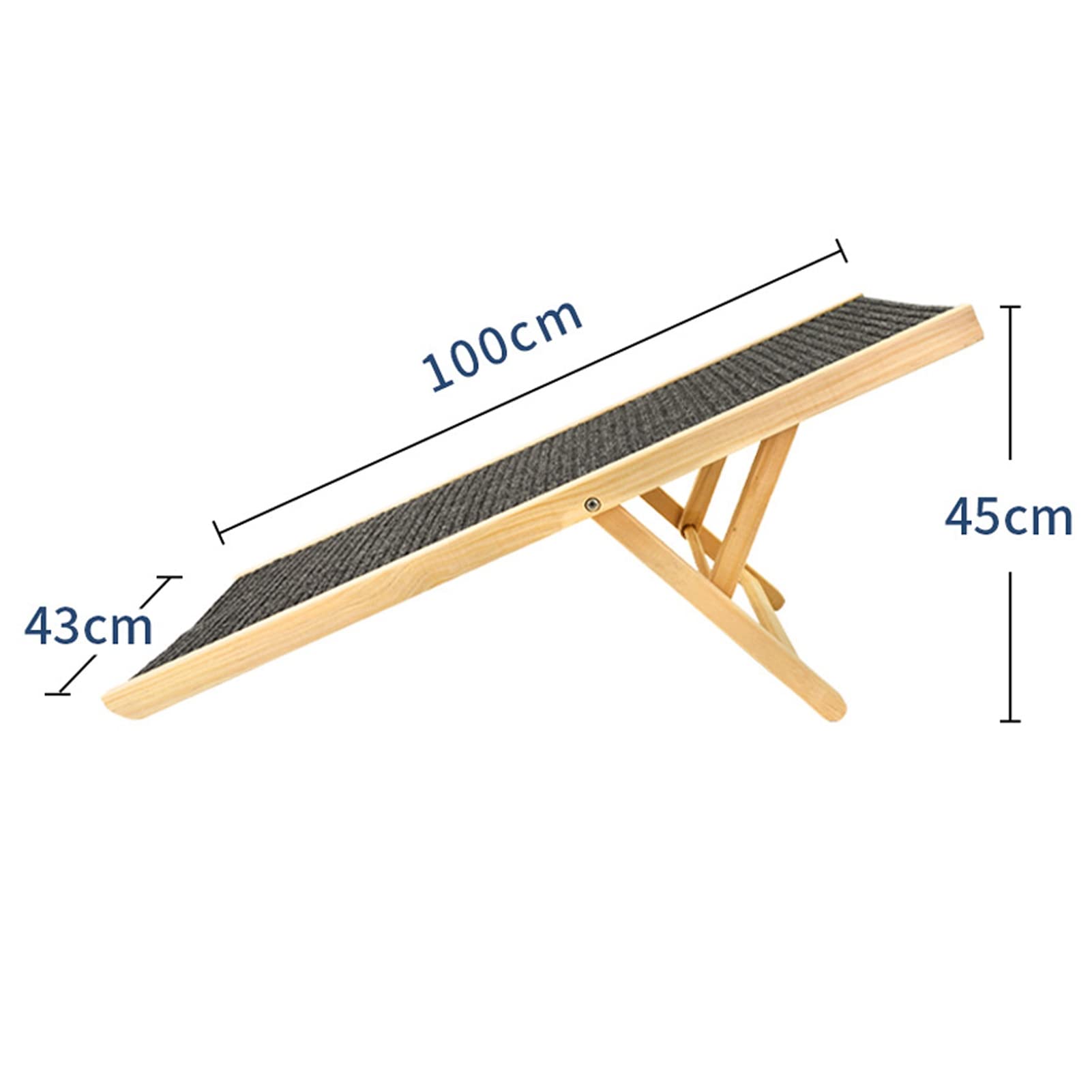 Rampa per Cani in Legno, Scaletta Pieghevole per Animali Domestici ad Altezza Regolabile con Superficie Antiscivolo per Divano Letto Auto (Dimensioni: ca.100x43 cm/39,4x16,9 pollici (L))