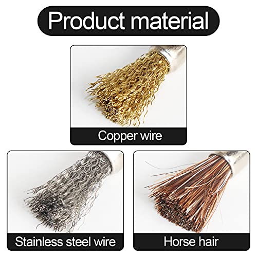 9Pcs Scratch Brush Pen Set, Stainless Steel/Brass/Bristles Pen Style Prep Sanding Brush,Removing Corrosion And Rust, Electrical Circuit Boards And So On #TOP2