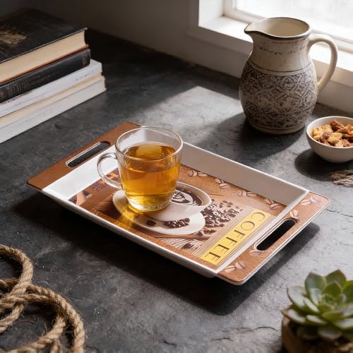 Image of U.P.C Tray Set for Serving Snacks, Multi-Use Nashta Plate & Kitchen's Tea Tray, Perfect Tray Sets for Hosting Guests at Home, Serving Tray Set of 2, Trays for Kitchen. (ROY34)