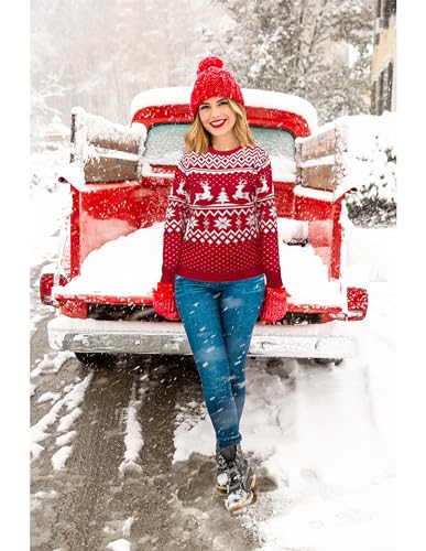 Christmas Sweaters For Women Reindeer Snowflake Holiday Ugly Knit Sweater Long Sleeve Pullover 3 Christmas Sweaters For Women Reindeer Snowflake Holiday Ugly Knit Sweater Long Sleeve Pullover - Image 4