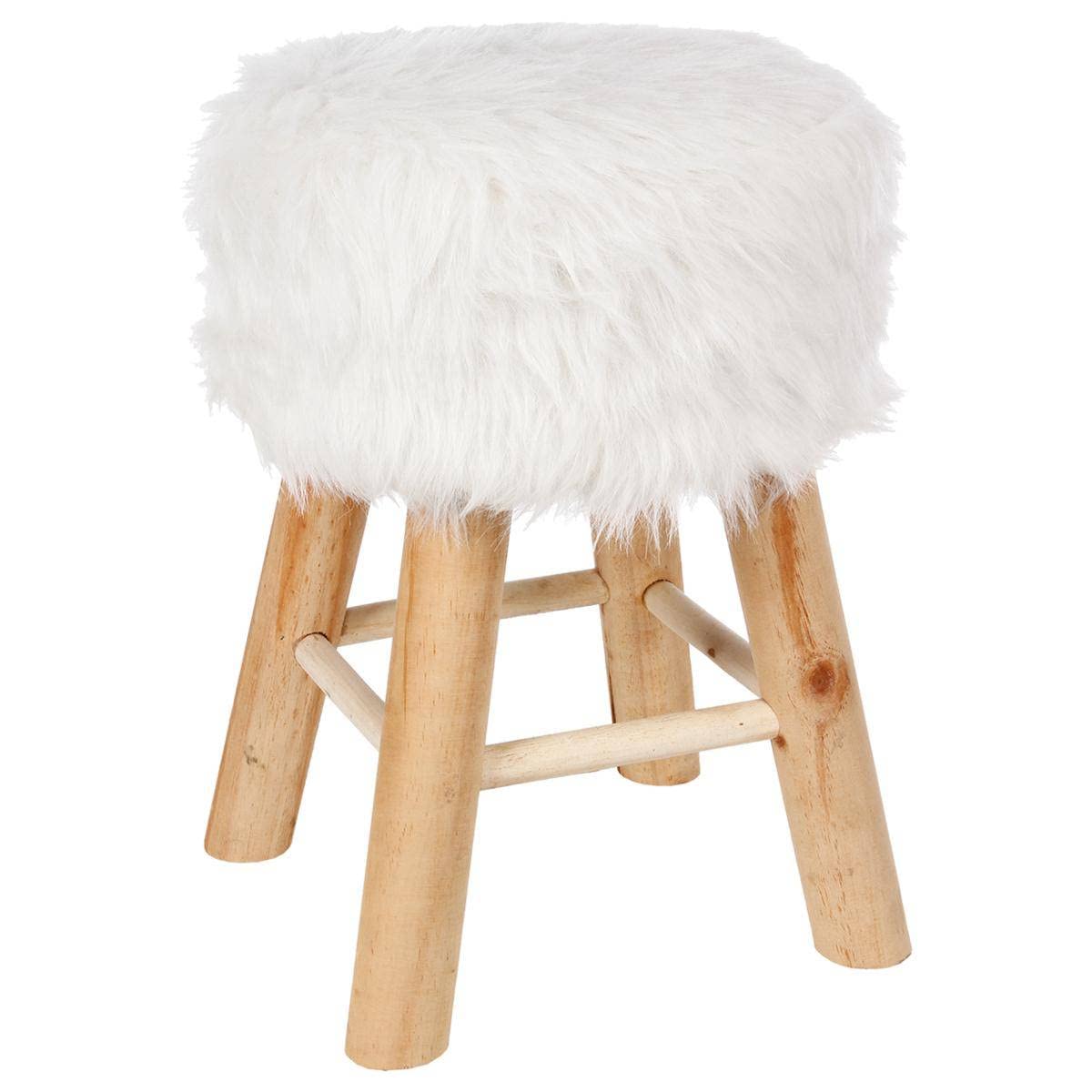 ATMOSPHERA CREATEUR D'INTERIEUR White Stool - Natural Instinct