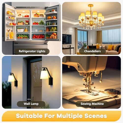 LED Light Bulb E14 Warm White 1 W 230 V, Fridge Light Bulb LED T22 E14 Warm White 2700 K, Replacement 10 W-15 W Halogen Bulb, Not Dimmable, for Night Light, Salt Lamp, Chandelier, Sewing Machine, Set of 2 - View 8