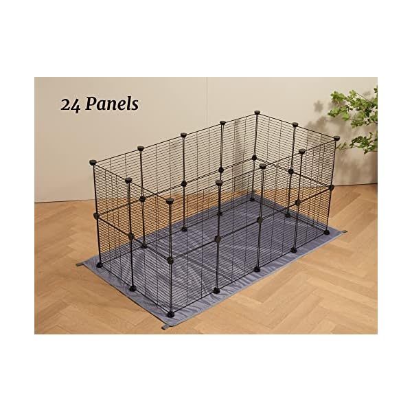 LURIVA-DIY-Guinea-Pig-Cage-with-Mat-Small-Animal-Playpen-with-Mat-Pet-Playpen-Rabbit-Cage-Small-Animal-Cage-Puppy-Dog-Playpen-Indoor-Outdoor-Metal-Wire-Yard-Fence12-X-12-Inch-12-Panels-Black LURIVA-DIY-Guinea-Pig-Cage-with-Mat-Small-Animal-Playpen-with-Mat-Pet-Playpen-Rabbit-Cage-Small-Animal-Cage-Puppy-Dog-Playpen-Indoor-Outdoor-Metal-Wire-Yard-Fence12-X-12-Inch-12-Panels-Black