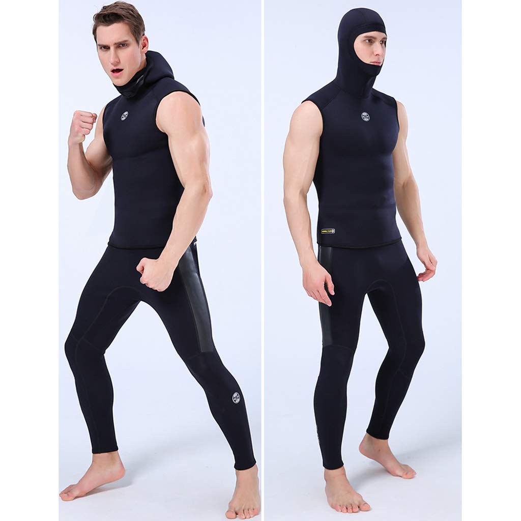 Traje de neopreno de 3 mm con capucha para hombre, chaleco de buceo sin mangas con capucha para surf, esnórquel y natación