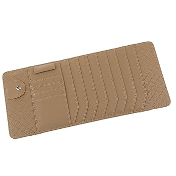 Ubersweet Imported M i-F tion Cars Auto Sun V r Leather CD Card Sunglass Pen C Beige