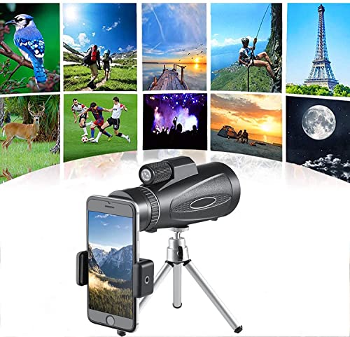 Monocular impermeable 10-32x50 HD ligero con óptica transparente y trípode 2