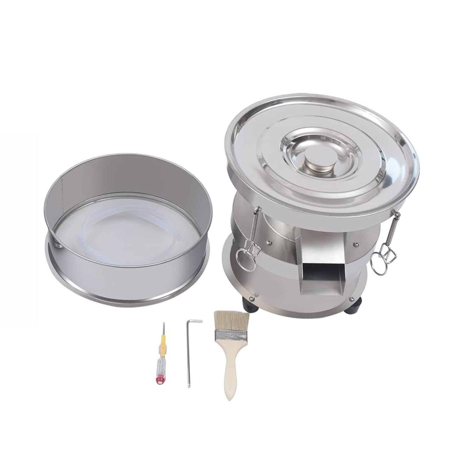 Tamiz de harina eléctrico, máquina agitadora de harina automática de 50 W, máquina tamizadora vibratoria eléctrica, máquina tamizadora de Acero Inoxidable para arroz y partículas,1800Mesh