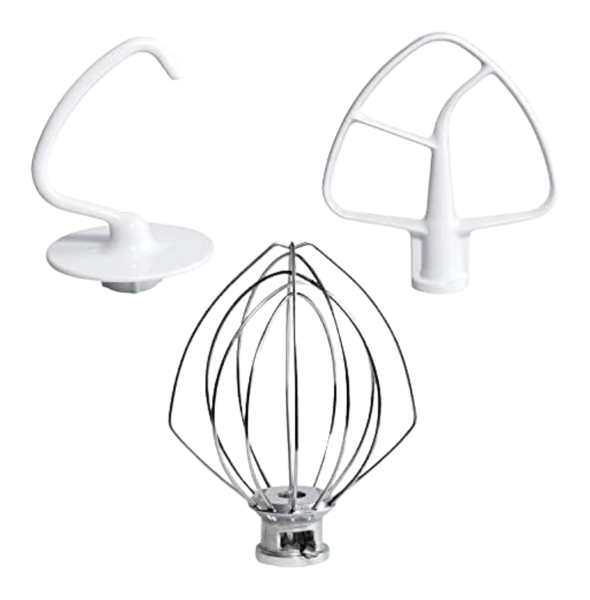 K45WW Wire Whip, K45DH Dough Hook and K45B Coated Flat Blade Compatible With Top Brands Replaces With K45SS, KSM75, KSM90, KSM95, KSM96MF0, 5KSM177, 5KSM45