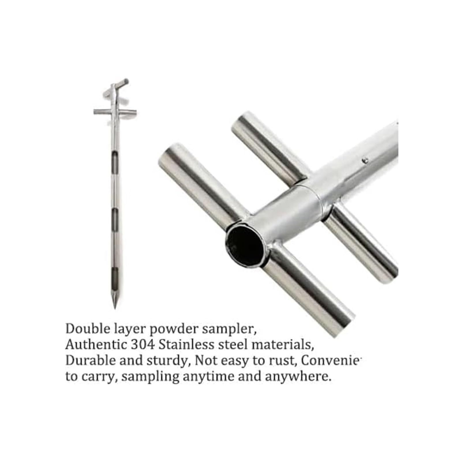 Sonda del campionatore del grano delle 3 slot con la maniglia rotatoria, 32mm x 1.5m per prova efficiente del grano