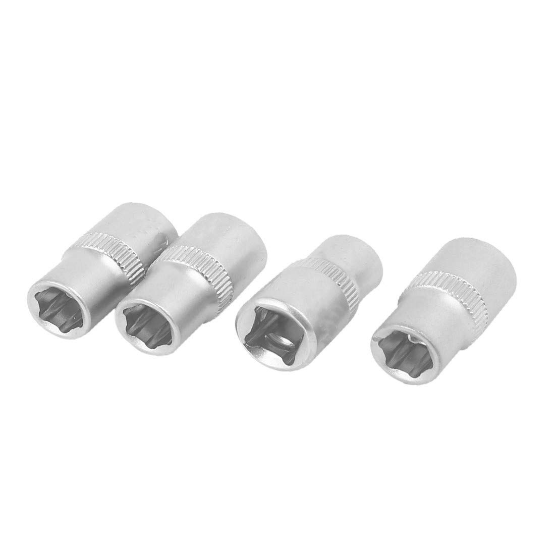 New Lon0167 1/4" Square Featured Drive 6.5mm Chrome-vanadium reliable efficacy Steel Axle Nut 6 Point Hex Socket 4pcs(id:e10 21 ad 3ae)