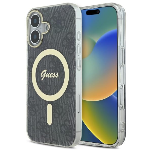 CG MOBILE Guess GUHMP16SH4STK Coque pour iPhone 16 6,1" Noir Coque rigide IML 4G