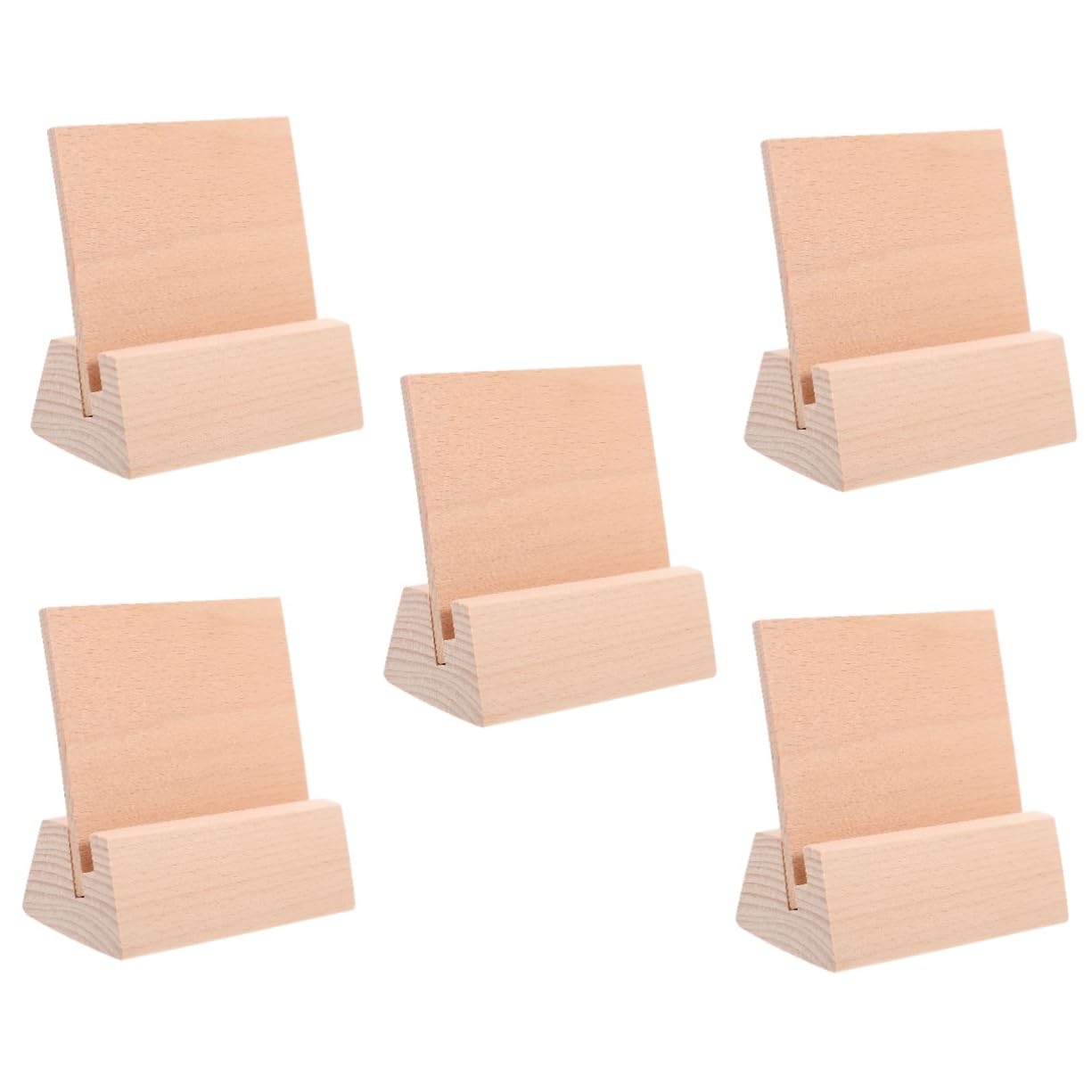 NUOBESTY 5 Pièces Base De Calendrier De Bureau Porte-carte Postale Petit Porte-affiche Porte-signe De Mariage Support De Cartes Numérotées Porte-mémo Cartes Affichant Des Détenteurs Bois
