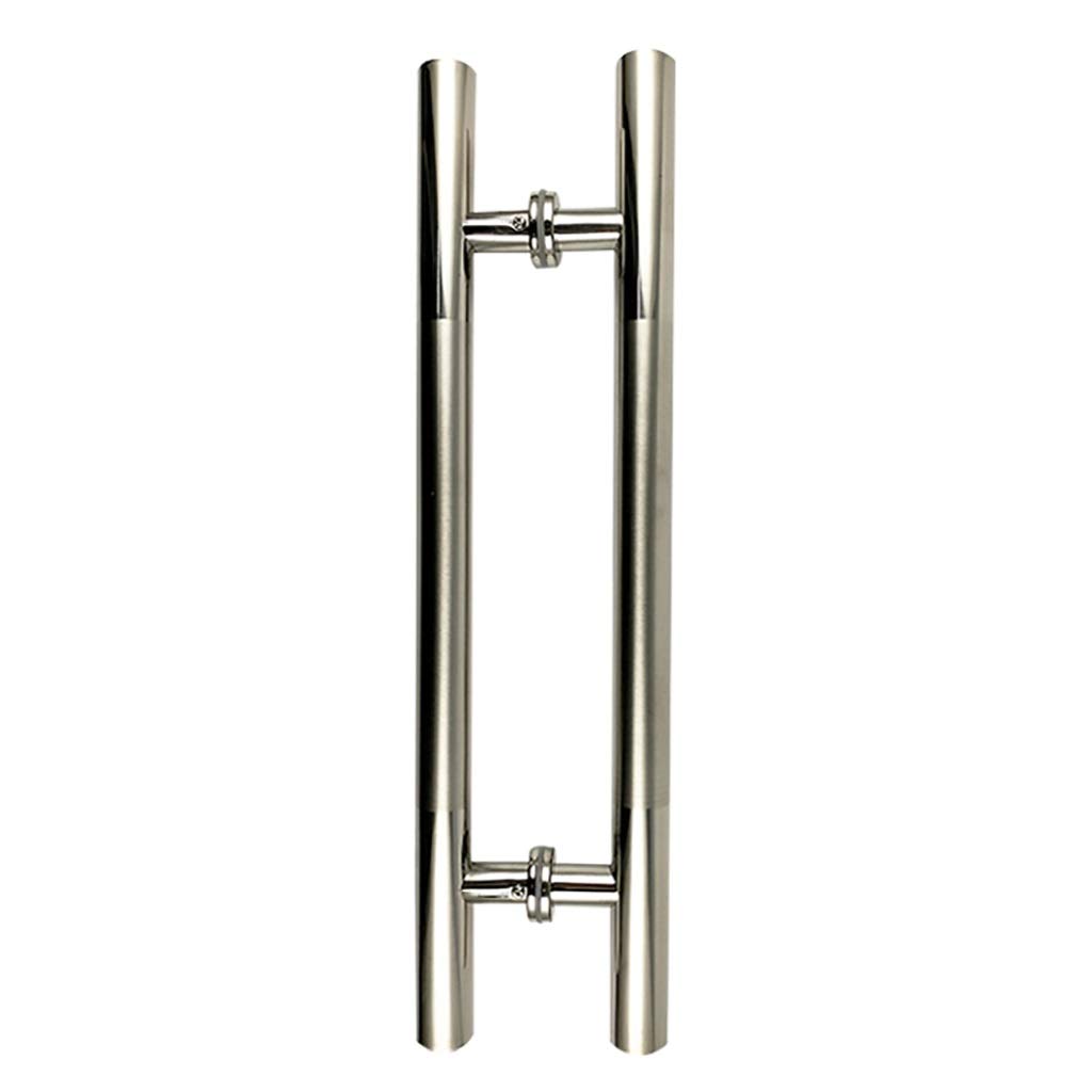 Poignée de porte push-pull en inox 304 anti-jeu pour porte bois et verre