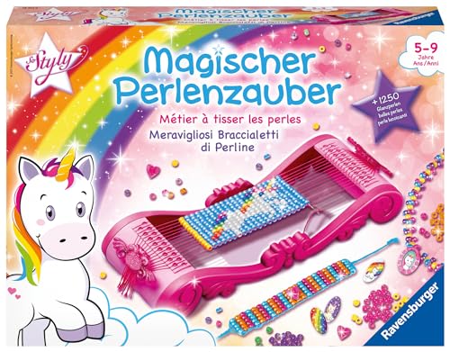 Ravensburger 18513 Magischer Perlenzauber Einhorn - Traumhafte Armbänder aus schillernden Perlen basteln, Kreatives Bastelset für Kinder ab 5 Jahren
