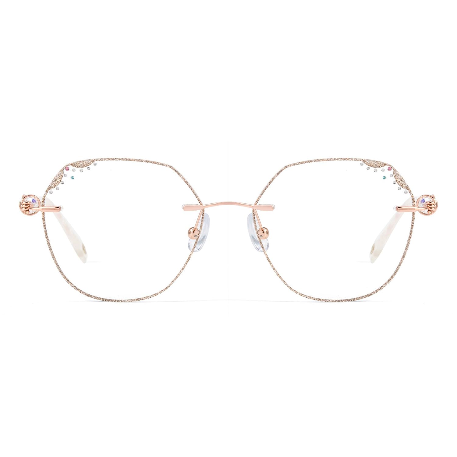 GUDVUE Rimless Blue Light Glasses, Computer Glasses, Anti Glare/UV400/Eye Strain