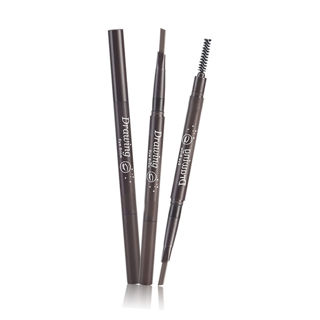 minkissy Waterproof Eyebrow Pencil Brush Set 2 in 1 Auto Rotating Dual Ended Eyebrow Makeup Tool for Natural Definition