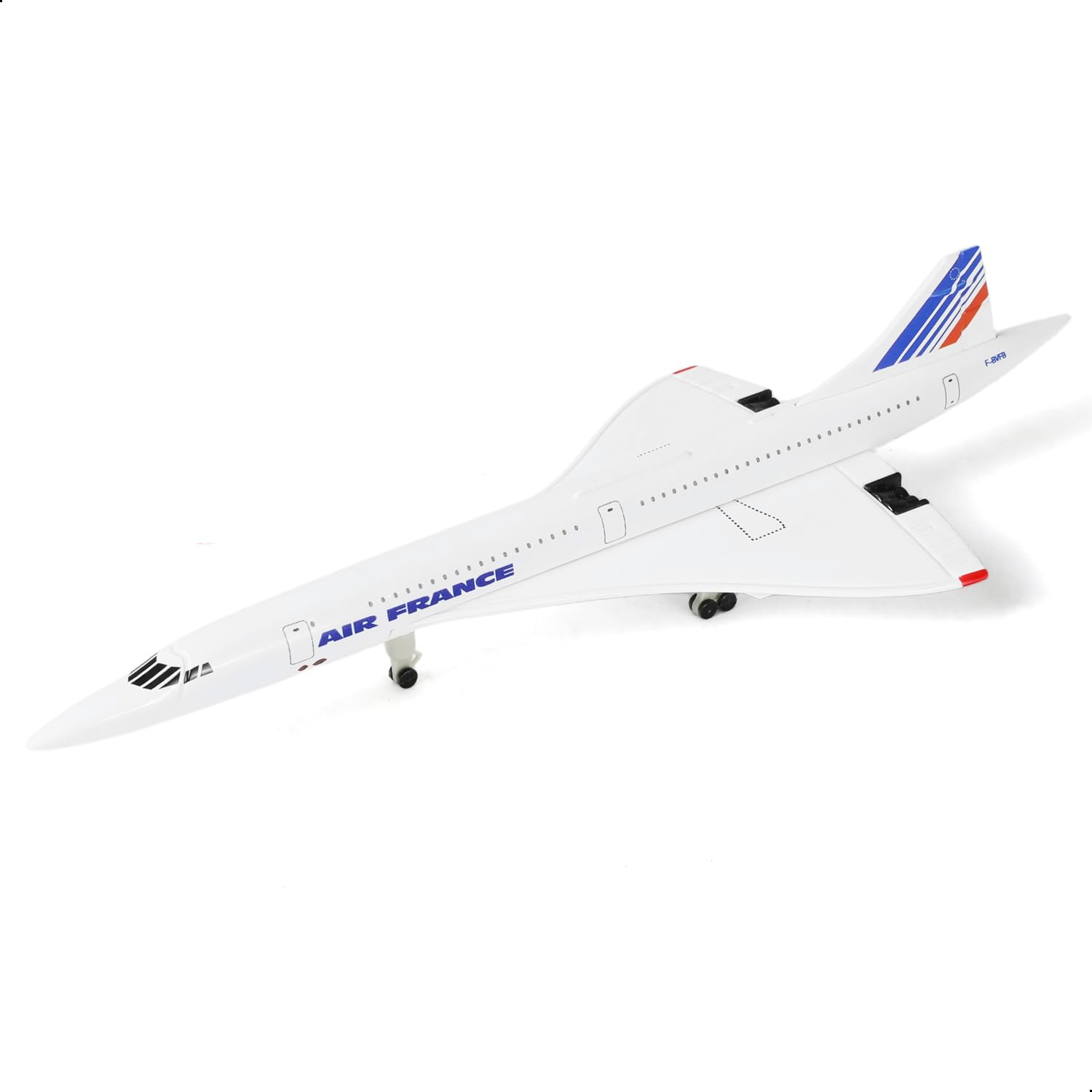 Concorde in scala 1/300 per Air France modellino aereo in metallo pressofuso con supporto Concord per decorazioni da scrivania creative o regali aerei (7,9 pollici)