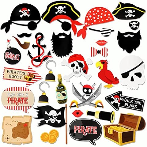 HOWAF 30 Pirate Photo Booth Props Cover