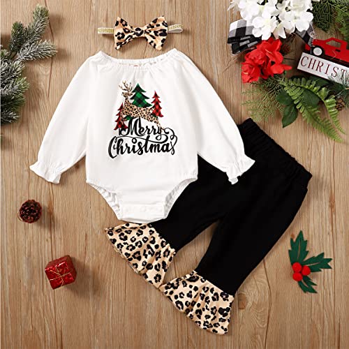 Newborn Girl Christmas Outfit Baby Xmas Clothes Merry Christmas Flare Pant Outfit2