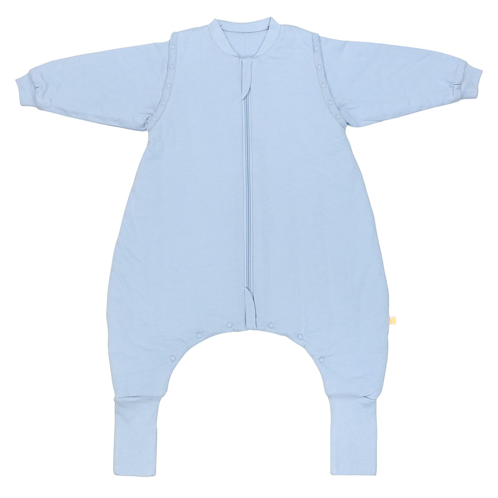 schlummersack Baby Kinder Schlafsack Ganzjahr 130cm Blue Ice | mit Füßen, umklappbaren Bündchen und abnehmbaren Ärmeln, gefüttert, Ganzjahresschlafsack, 2.5 Tog