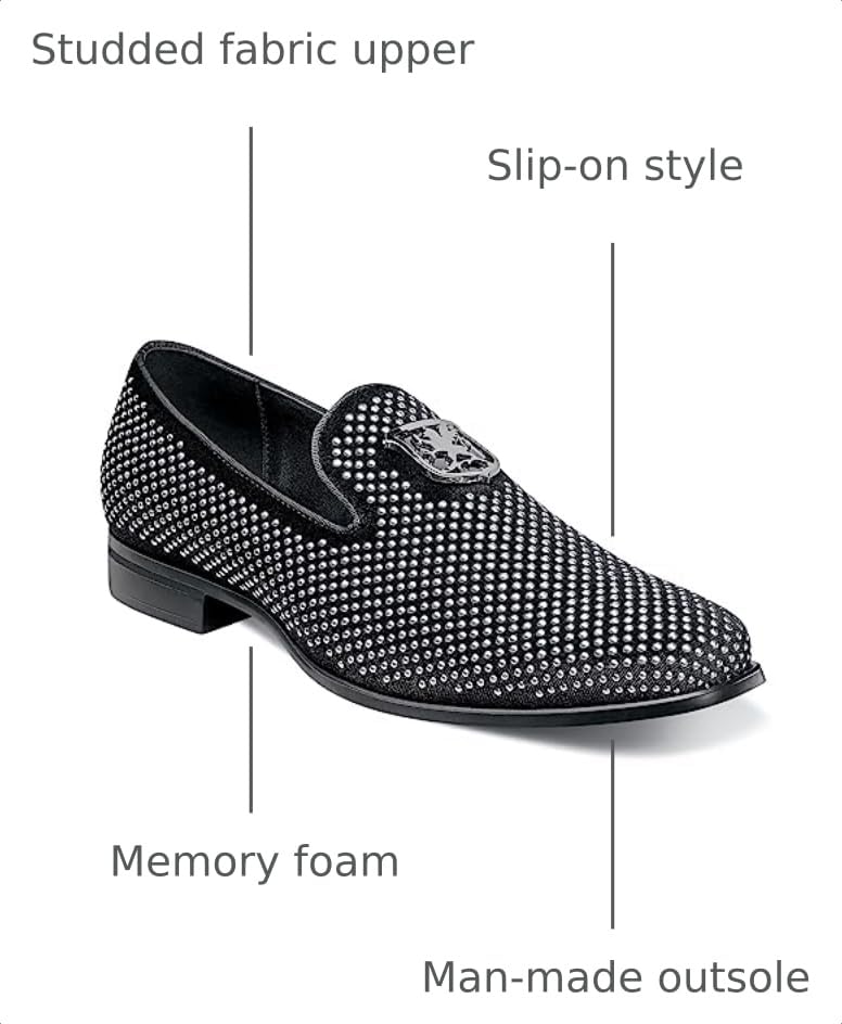 Image of Stacy Adams Men's Swagger Studded Ornament Slip-on Driving Style Loafer
