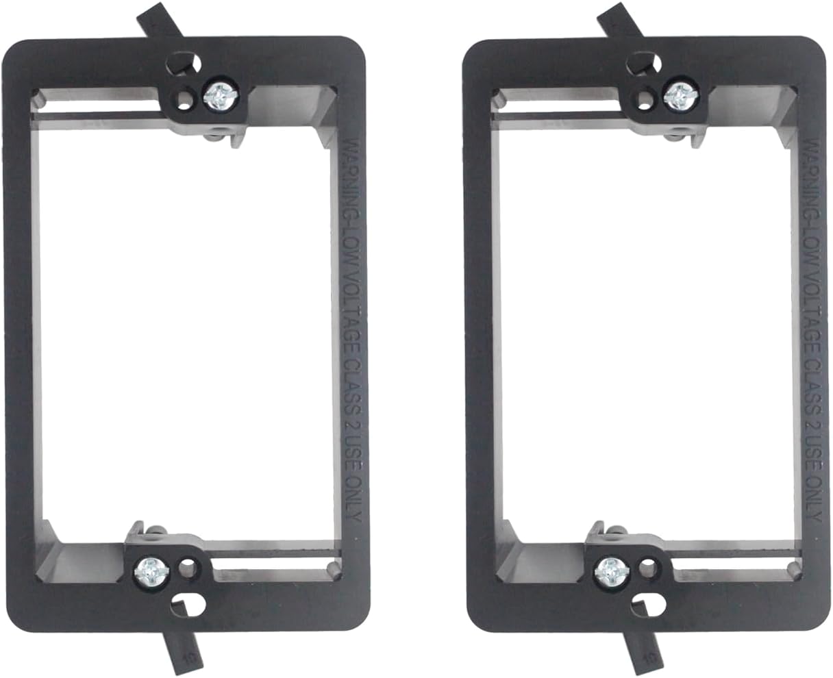 Single 1 Gang Low Voltage Mounting Bracket Box Multi-Purpose Drywall Wall Plate (20 Pack, Black)