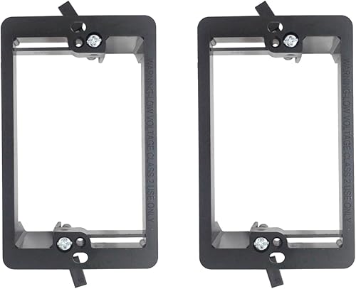 Miniatura 3 de Caja de soporte de montaje de bajo voltaje de 1 cuadrilla, placa de pared multiusos para paneles de yeso (paquete de 10, negro)