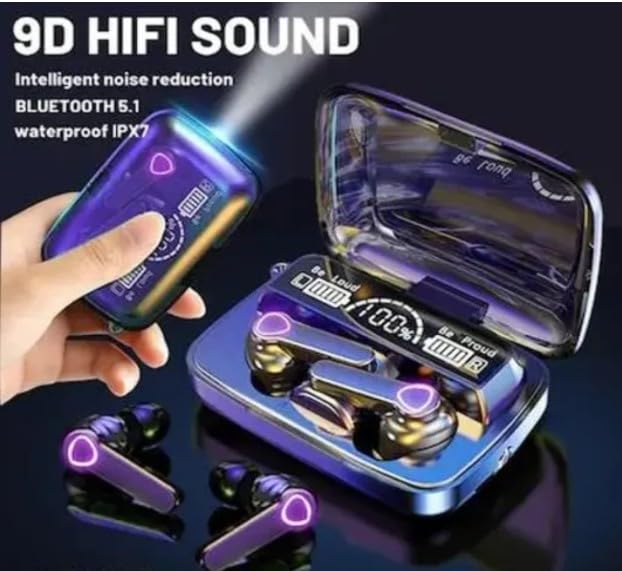 Image of M-19 Wireless Earbuds Bluetooth, LED Charging Case & High Bass Sound