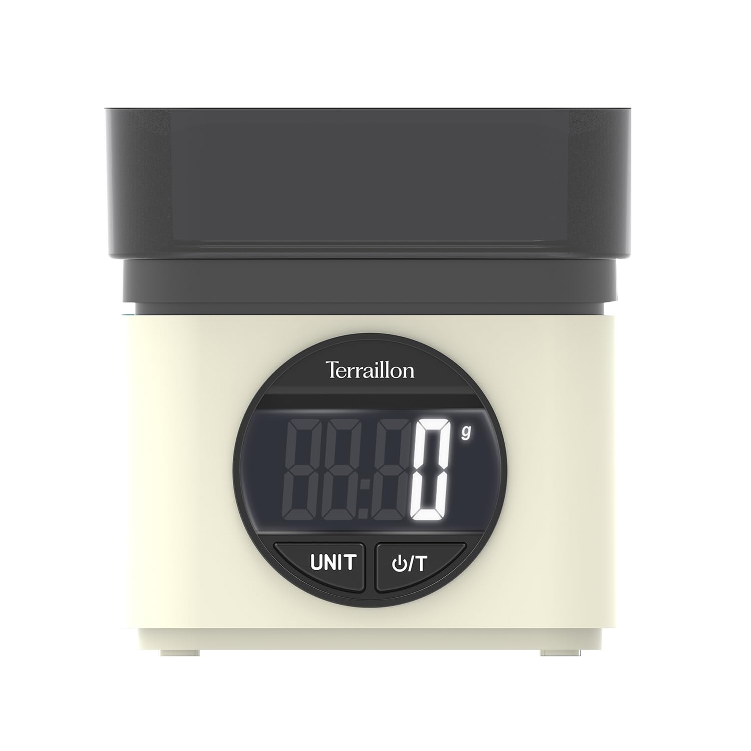 TERRAILLON - BA22 MITICA - Bilancia da cucina elettronica, design iconico e retrò, ciotola integrata 0.7L, grande schermo LCD, display XXL numeri, funzione tara, crema