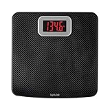 Taylor Digital Scales, 400 LB Capacity, Carbon Fiber Anti-slip Mat, 11.8 x 11.8 Inches, Black