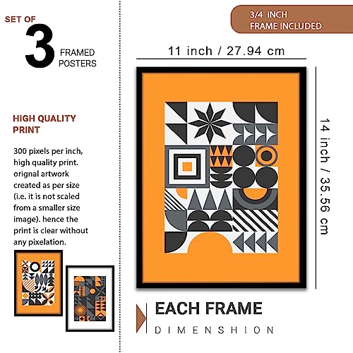 Image of NoWorries Attractive geometrics modern art wall decor framed art prints, Set of 3 Paintings for living room, bedroom and office (Theme-Minimalist) (Art-9, 10x13inch)