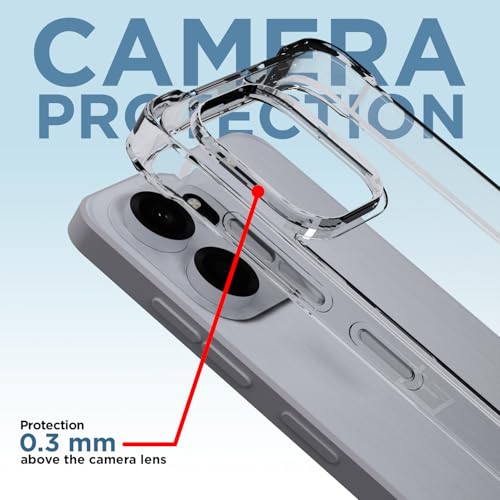 Image of Amazon Basics Back Cover for OnePlus Nord CE 6 5G PC + TPU Clear Transparent Raised Edges Shockproof Protective Phone Bumper Case (Transparent)