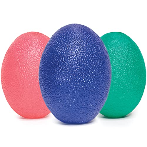DMI 3-Piece Stress Ball Set for Adult, Use to Relieve Stress & Anxiety, Improve Finger & Grip Strength, Pink, Green & Blue Colors