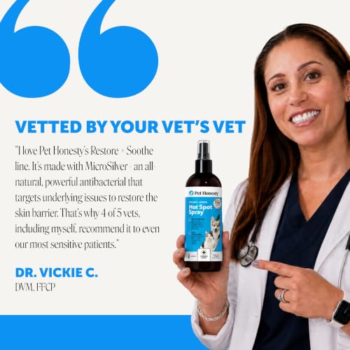 Image of Restore + Soothe Hot Spot Spray for Dogs & Cats - Gentle Dog Skin Spray with Aloe Vera & MicroSilver BG - Soothes Itching, Hot Spots & Irritation - Dog Itch & Hot Spot Remedy for Sensitive Skin - 4oz