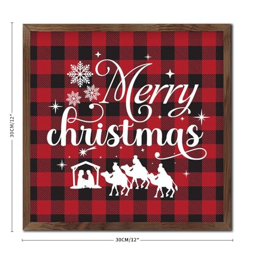 Panneau mural bois Merry Christmas 30 cm de qualité supérieure - 4