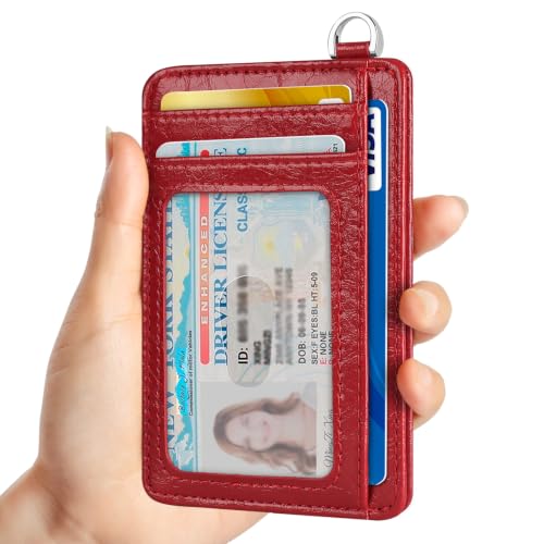 Image of Slim Minimalist Front Pocket Wallet, RFID Blocking Credit Card Holder Wallet with Integrated D-Shackle for Men Women