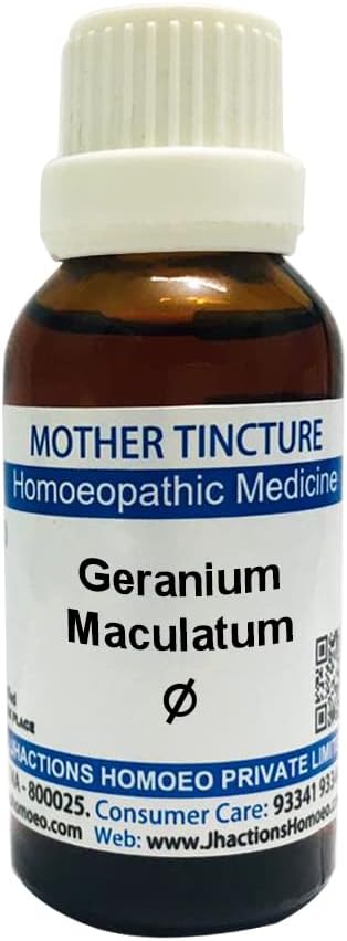 Jhactions® Geranium Maculatum Q - 30mL || Homeopathic Mother Tincture Drops