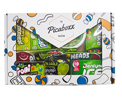 Picaboxx All Green Selection American Candy Selection Gift Box  9 Products Selection