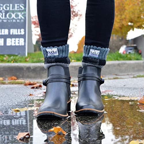 image for Pudus Women's Warm Short Boot Socks (W 6-10), Fleece-Lined Crew-Length