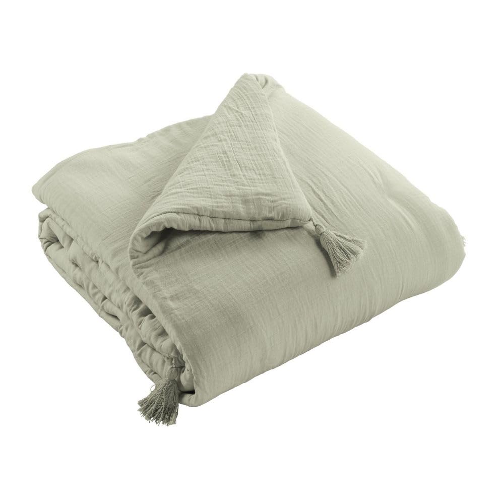 Edredon 150x150 cm Gaze de Coton Vert d'eau