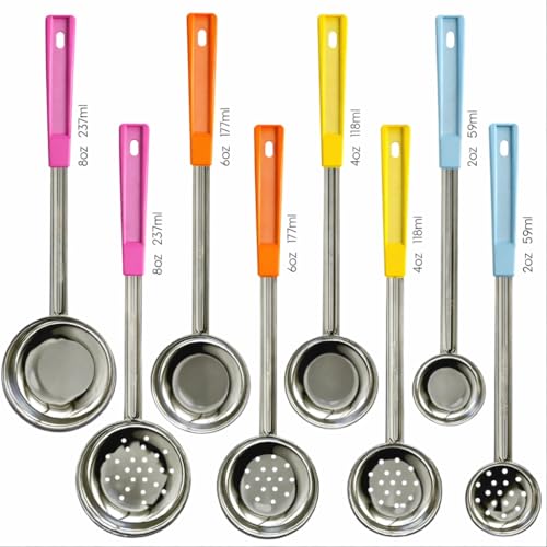 Portion Control Serving Spoons - (8 Piece Set) Restaurant Measuring