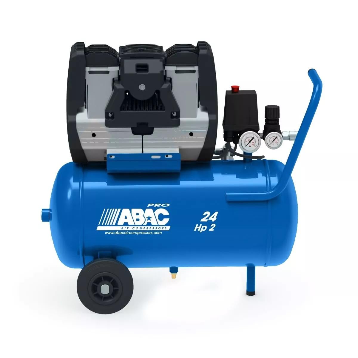 Compresseur d'air silencieux ABAC Pole Position OS20P mobile 24L 2ch