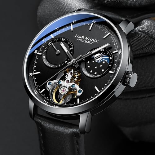 Image of WeCool Fairwhale Automatic Mechanical Watch for Men Luxury Skeleton Analog Men's Watch 50M Waterproof Luminous Unique Cool Wrist Watchs | Best Gift for Males