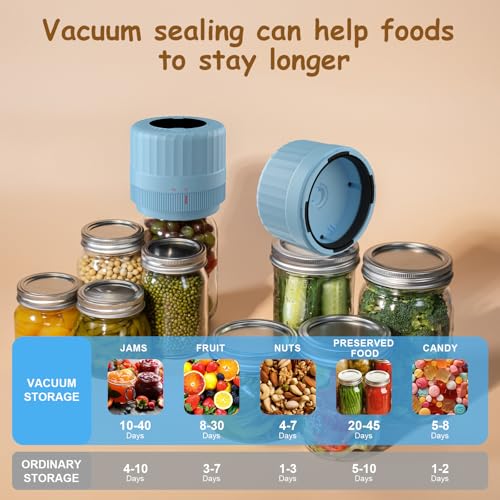 Fully Automatic Mason Jar Vacuum Sealer Kit, Auto Stop Mason Jar Vacuum Sealer - Image 4