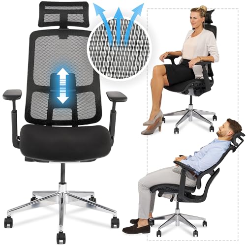 LANDOMIA Ergonomischer Bürostuhl - Für Große Nutzer Bis 195cm